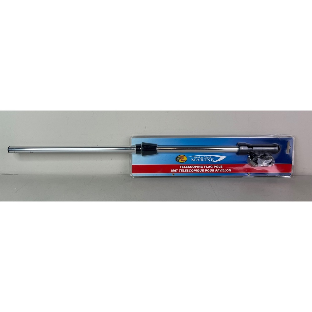 Bass Pro Shops Marine Telescoping Flag Pole 26-48 Inch Aluminum 2-Pin Base